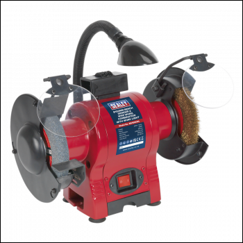Sealey BG150XWL 150mm Bench Grinder & Wire Wheel Combination with Worklight 250W/230V