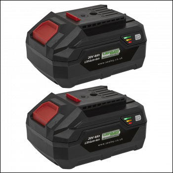 Sealey BK04 SV20 Series Power Tool Battery 20V 4Ah - Pack of 2
