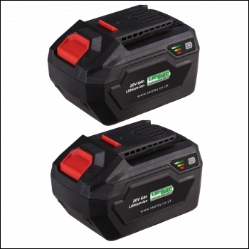 Sealey BK06 SV20 Series Power Tool Battery 20V 6Ah - Pack of 2