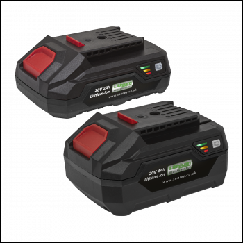 Sealey BK24 SV20 Series Power Tool Battery 20V 2Ah & 4Ah - Pack of 2