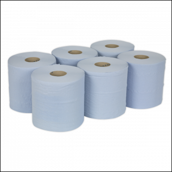 Sealey BLU150 2-Ply Embossed Blue Paper Roll 150m - Pack of 6
