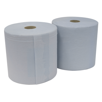 Sealey BLU400 2-Ply Blue Wiper Roll 400m x 260mm - Pack of 2