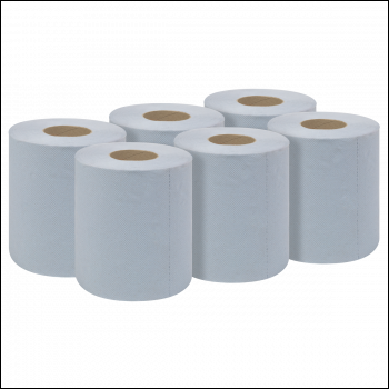 Sealey BLU60 2-Ply Embossed Blue Paper Roll 60m - Pack of 6