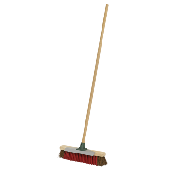 Sealey BM16SC Heavy-Duty Stiff/Hard Bristle Broom with Scraper 16 inch (405mm)