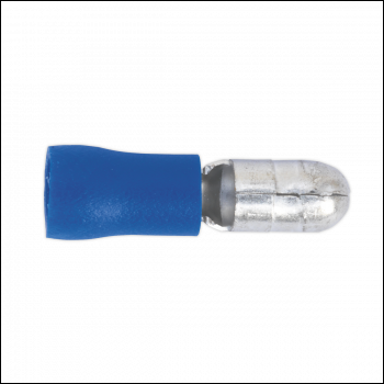 Sealey BT11 Male Bullet Terminal 5mm, Blue - Pack of 100