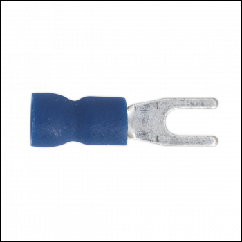 Sealey BT13 Easy-Entry Fork Terminal 3.7mm (4BA), Blue - Pack of 100
