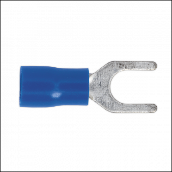 Sealey BT14 Easy-Entry Fork Terminal Ø5.3mm (2BA) Blue Pack of 100