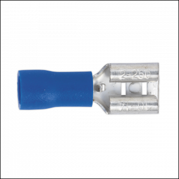 Sealey BT20 Push-On Female Terminal 6.3mm, Blue - Pack of 100