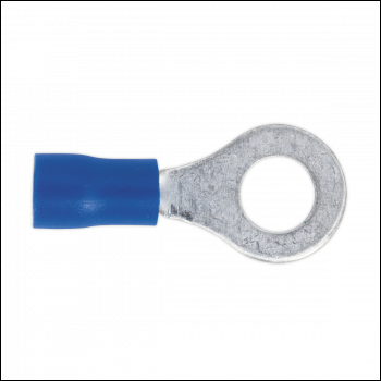 Sealey BT26 Easy-Entry Ring Terminal 6.4mm (1/4 inch ), Blue - Pack of 100