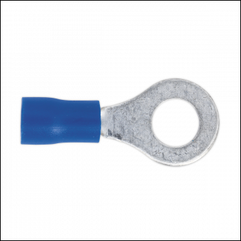 Sealey BT26 Easy-Entry Ring Terminal Ø6.4mm (1/4 inch ) Blue Pack of 100