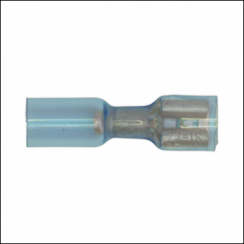 Sealey BTSPF25 Heat Shrink Push-On Female Terminal 6.4mm, Blue - Pack of 25