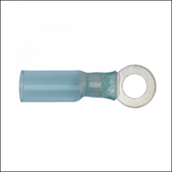 Sealey BTSR2564 Heat Shrink Ring Terminal 6.4mm, Blue - Pack of 25