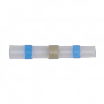 Sealey BTSSB25 Heat Shrink Butt Connector Solder Terminal 16-14 AWG, Blue - Pack of 25