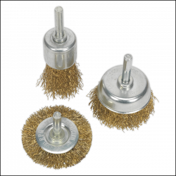 Sealey BWBS03 Crimped Wire Brush Set 3pc