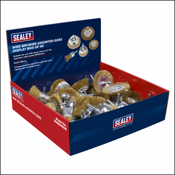 Sealey BWBS40DB Crimped Wire Brushes Assorted Sizes - Display Box of 40