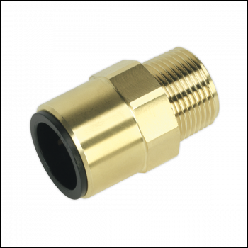 Sealey CAS22BSA Straight Adaptor 22mm x 3/4 inch BSPT Brass (John Guest Speedfit® - MM012206N)