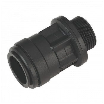 Sealey CAS22SA Straight Adaptor 22mm 3/4 inch BSP Pack of 2 (John Guest Speedfit® - PM012216E)