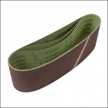 Sealey CB16180/3 100 x 610mm Sanding Belt 80Grit - Pack of 3