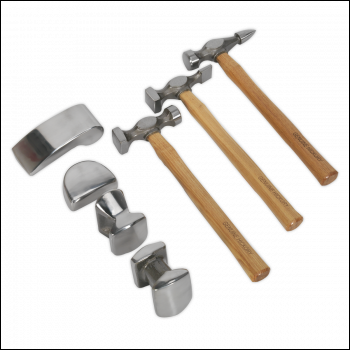 Sealey CB507 Panel Beating Set 7pc Drop-Forged Hickory Shafts