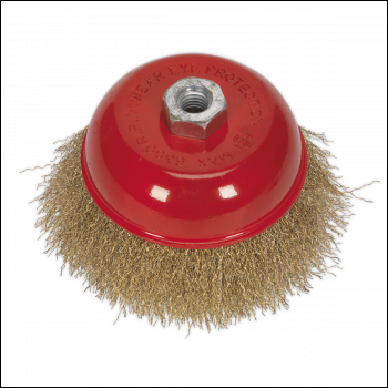 Sealey CBC125 125mm Brassed Steel Crimped Wire Cup Brush M14 x 2mm