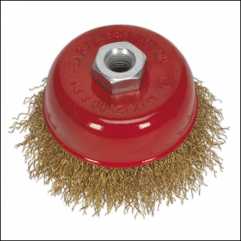 Sealey CBC75 75mm Brassed Steel Crimped Wire Cup Brush M10 x 1.5mm