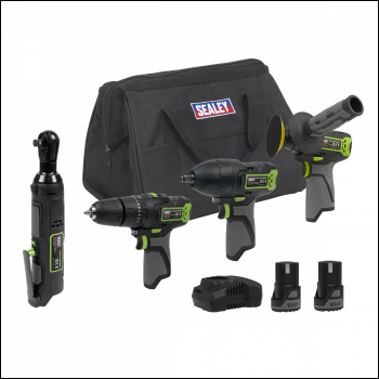 Sealey CP108VCOMBO1EU 5 x SV10.8 Series Cordless Power Kit 10.8V - 2 Batteries & Euro Plug