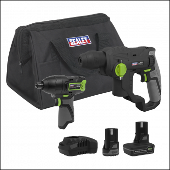 Sealey CP108VCOMBO4 2 x SV10.8 Series Cordless Power Tool Kit 10.8V - 2 Batteries