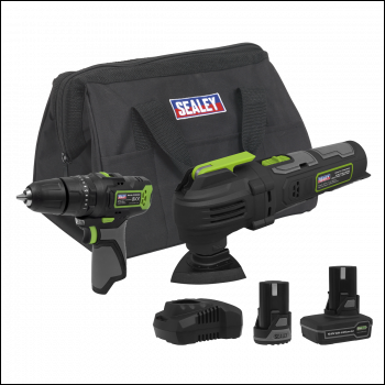 Sealey CP108VCOMBO5 2 x SV10.8 Series Cordless Power Tool Kit 10.8V - 2 Batteries