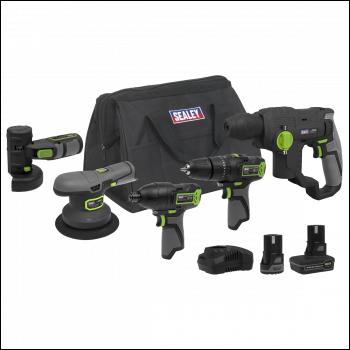 Sealey CP108VCOMBO7 5 x SV10.8 Series Cordless Power Kit 10.8V - 2 Batteries