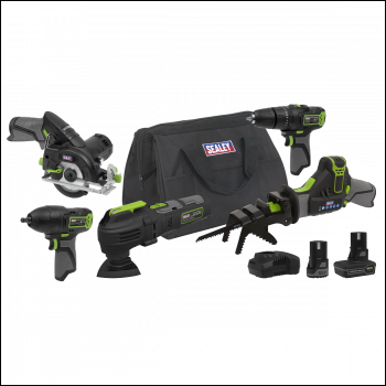 Sealey CP108VCOMBO8 5 x SV10.8 Series Cordless Power Kit 10.8V - 2 Batteries