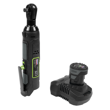 Sealey CP108VCRWEU SV10.8 Series 3/8 inch Sq Drive Cordless Ratchet Wrench Kit 45Nm 10.8V 2Ah - Euro Plug