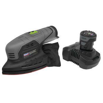 Sealey CP108VDSEU SV10.8 Series 150mm Cordless Detail Sander Kit 10.8V 2Ah - Euro Plug