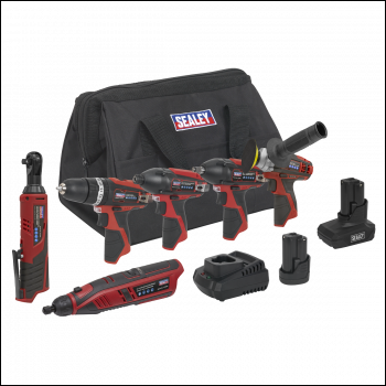 Sealey CP1200COMBO2 6 x SV12 Series Cordless Power Tool Kit 12V - 2 Batteries