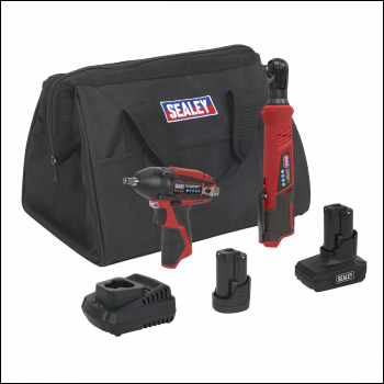 Sealey CP1200COMBO8 2 x SV12 Series Cordless Power Tool Kit 12V - 2 Batteries