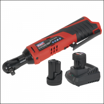 Sealey CP1202KIT SV12 Series 3/8 inch Sq Drive Cordless Ratchet Wrench Kit 12V 1.5Ah - 2 Batteries
