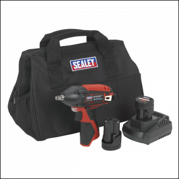 Sealey CP1204KIT SV12 Series 3/8 inch Sq Drive Cordless Impact Wrench Kit 12V 1.5Ah - 2 Batteries