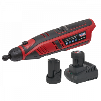 Sealey CP1207KIT SV12 Series Cordless Multipurpose Rotary Tool & Engraver Kit 49pc 12V - 2 Batteries