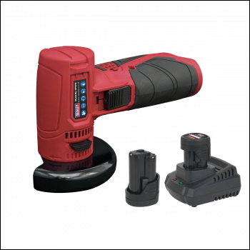 Sealey CP1210KIT SV12 Series 75mm Cordless Angle Grinder Kit 12V 1.5Ah - 2 Batteries