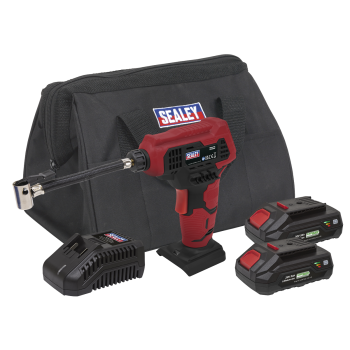 Sealey CP20VAPKITEU SV20 Series Cordless Tyre Inflator Kit 20V 2Ah - 2 Batteries & Euro Plug