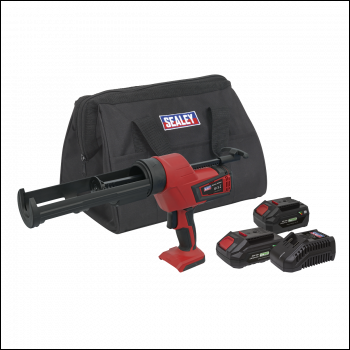 Sealey CP20VCGKIT SV20 Series 310ml Cordless Caulking Gun Kit 20V - 2 Batteries