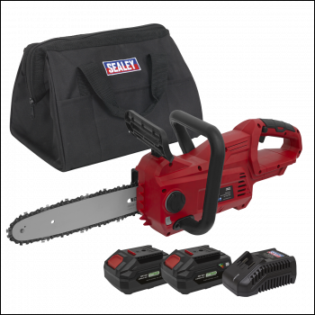 Sealey CP20VCHSKIT SV20 Series 25cm Cordless Chainsaw Kit 20V 4Ah - 2 Batteries