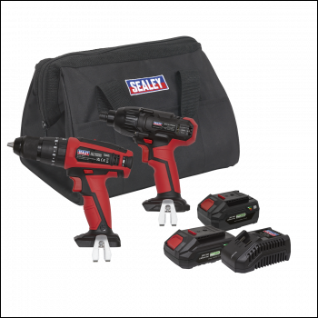 Sealey CP20VDDCOMBO 2 x SV20 Series Cordless Power Tool Kit 20V - 2 Batteries