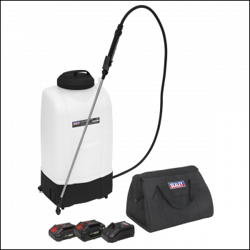 Sealey CP20VGBSKIT SV20 Series 15L Cordless Garden Backpack Sprayer 20V - 2 Batteries