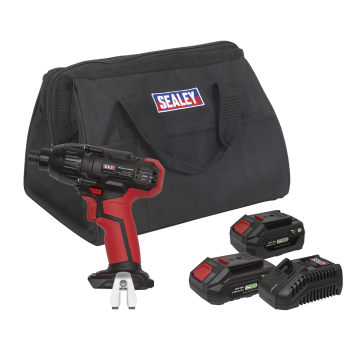 Sealey CP20VIDKITEU SV20 Series 1/4 inch Hex Drive Cordless Impact Driver 20V - 2 Batteries & Euro Plug