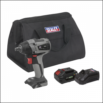 Sealey CP20VIWXKIT1 Premier SV20 Series 1/2 inch Sq Drive Brushless Cordless Impact Wrench Kit 20V 4Ah