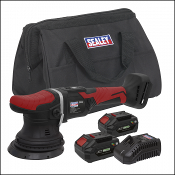 Sealey CP20VOPKIT2 Premier SV20 Series 125mm Cordless Orbital Polisher Kit 20V 4Ah - 2 Batteries