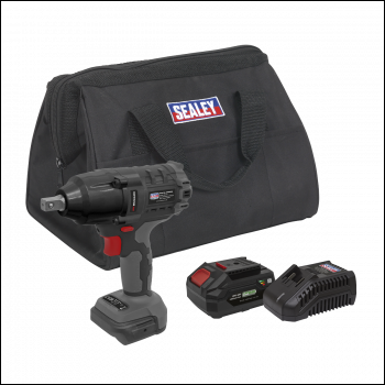 Sealey CP20VPIWKIT1 Premier SV20 Series 1/2 inch Sq Drive Brushless Cordless Impact Wrench Kit 20V 4Ah