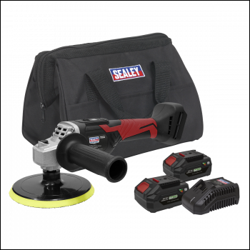 Sealey CP20VRPKIT2 Premier SV20 Series 150mm Cordless Rotary Polisher 20V 4Ah - 2 Batteries