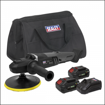 Sealey CP20VRPXKIT Premier SV20 Series 180mm Brushless Cordless Rotary Polisher 20V 4Ah - 2 Batteries