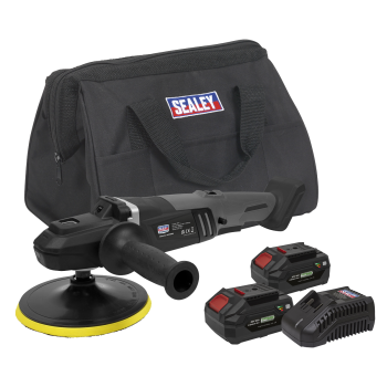 Sealey CP20VRPXKITEU Premier SV20 Series 180mm Brushless Cordless Rotary Polisher 20V 4Ah - 2 Batteries